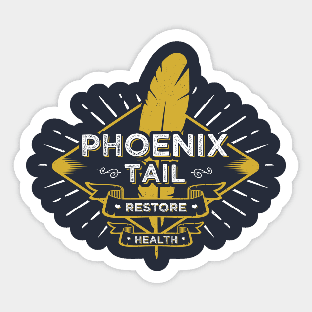 Phoenix Tail Sticker by Alundrart